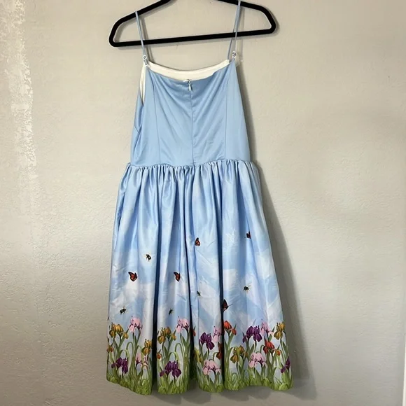 Lindy Bop Blue Iris Fit and Flare Dress 6 Blue - Picture 3 of 7